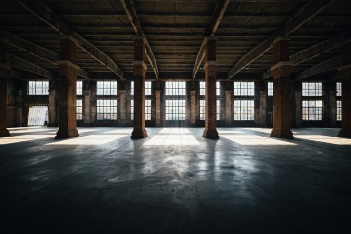 Industrieel interieur met baksteen, staal en hout