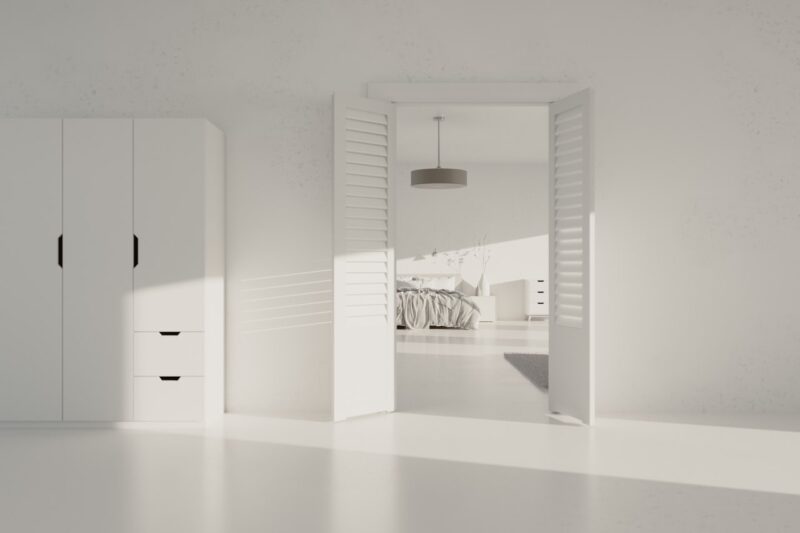 Minimalistisch interieur met strakke lijnen en neutrale tinten
