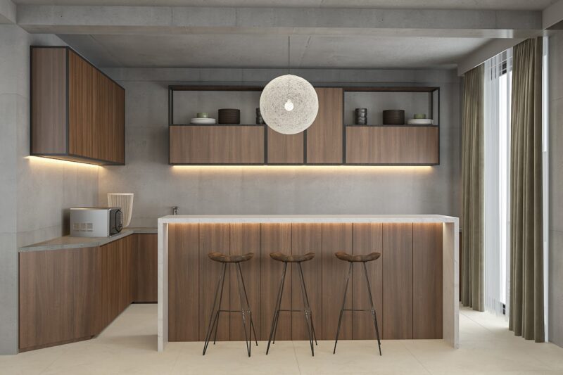 Minimalistische keuken met strakke lijnen