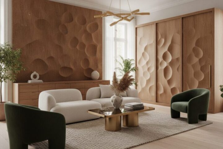 Dimpled houtafwerking verrijkt je interieur met textuur
