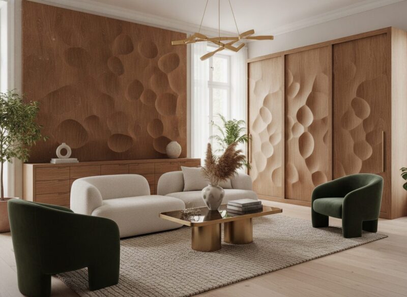 Dimpled houtafwerking verrijkt je interieur met textuur
