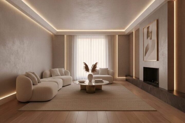 Verlichting langs de randen van een kamer maakt je interieur duurder