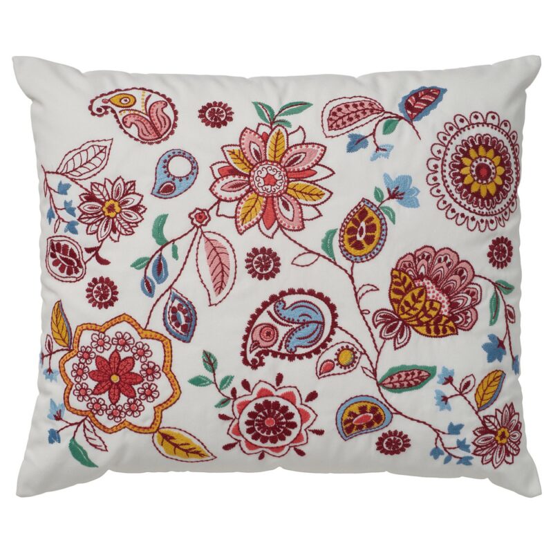 FJÄLLFRYLE Kussen - wit veelkleurig/borduursel 50x58 cm van IKEA