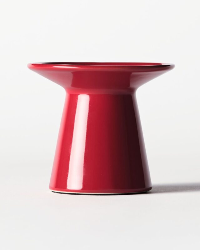 kaarsplateau ⌀10x9.5cm Zwier keramiek rood van HEMA