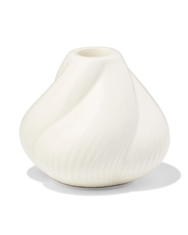 kandelaar 9.2x9cm keramiek twist crème van HEMA