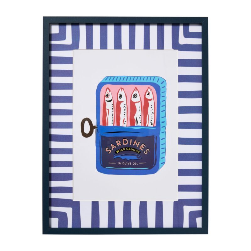 Lijst met poster sardines - multikleur - 30x40 cm van Xenos