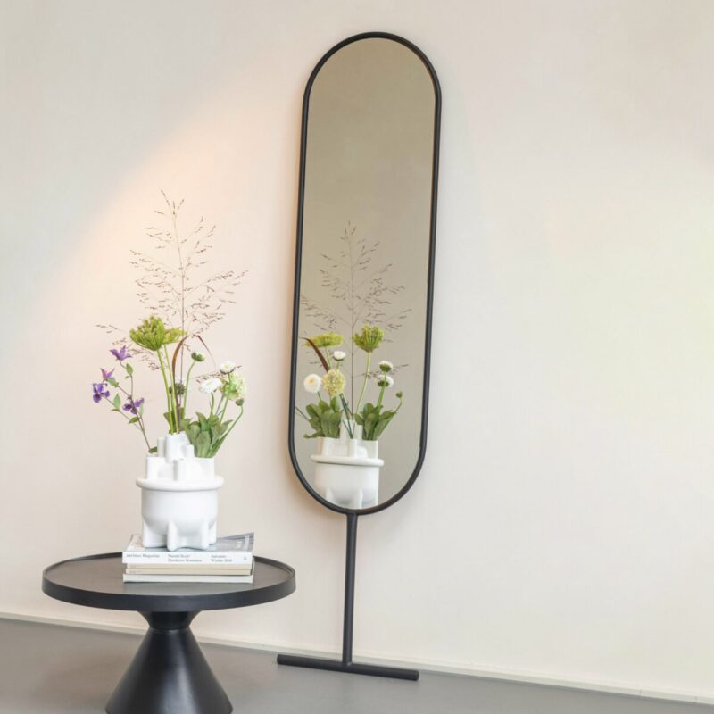 Ovale Spiegel Tess 165 x 38cm, kleur Zwart van Sohome