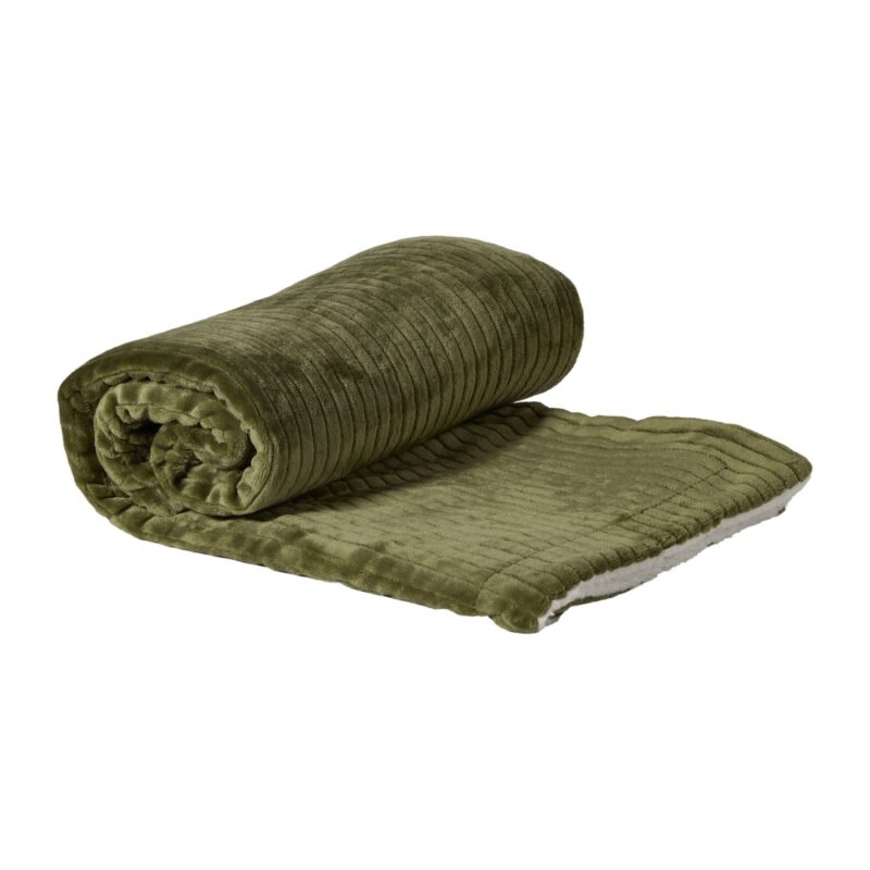 Plaid rib - groen - 130x150 cm van Xenos