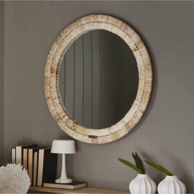 Ronde Spiegel Marisol Bananenblad, 80cm van Sohome