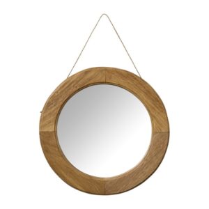 Spiegel mahoniehout - bruin - ø60 cm van Xenos