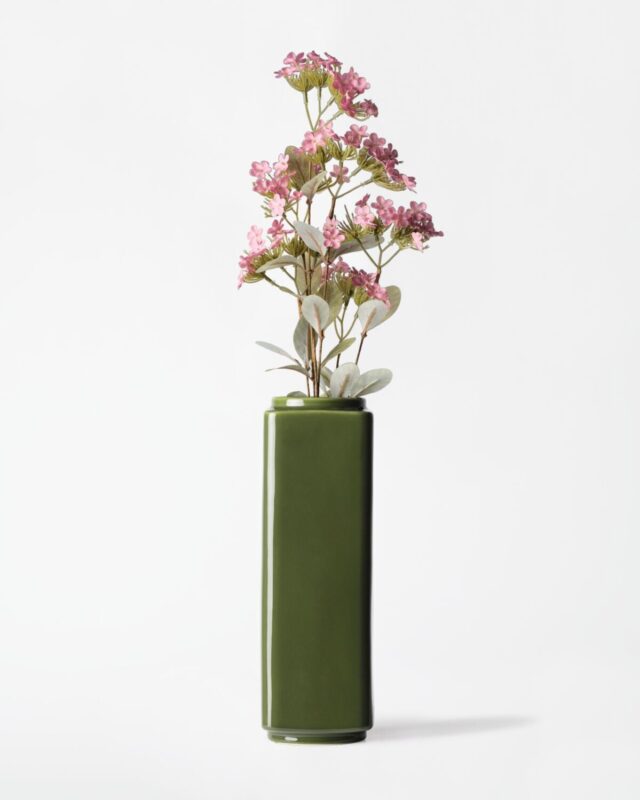 vaas ⌀9x28.5cm Kub keramiek groen van HEMA