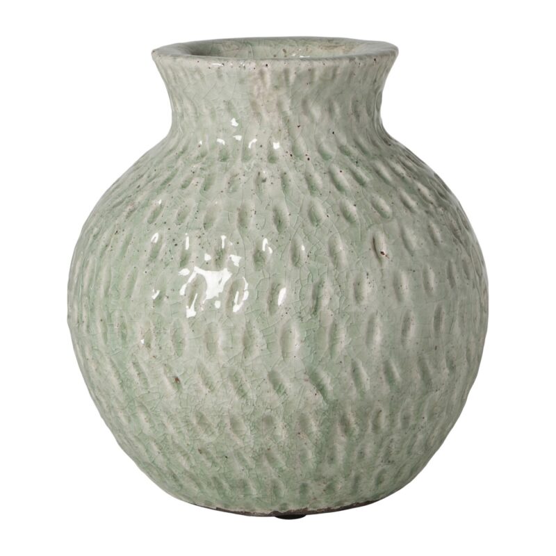 Vaas keramiek - groen - ø26.5x28 cm van Xenos