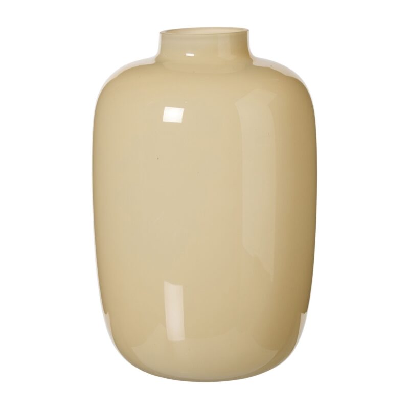 Vaas melkglas groot - beige - ø18x27 cm van Xenos