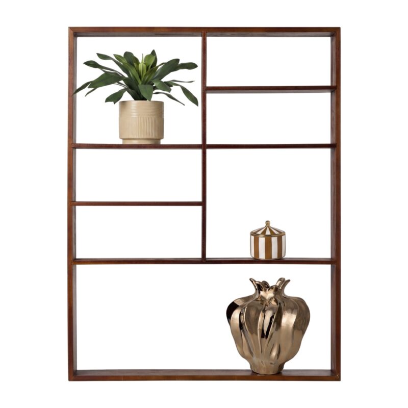 Wandkast met vakken Dex - donkerbruin - 78x60x12 cm van Xenos