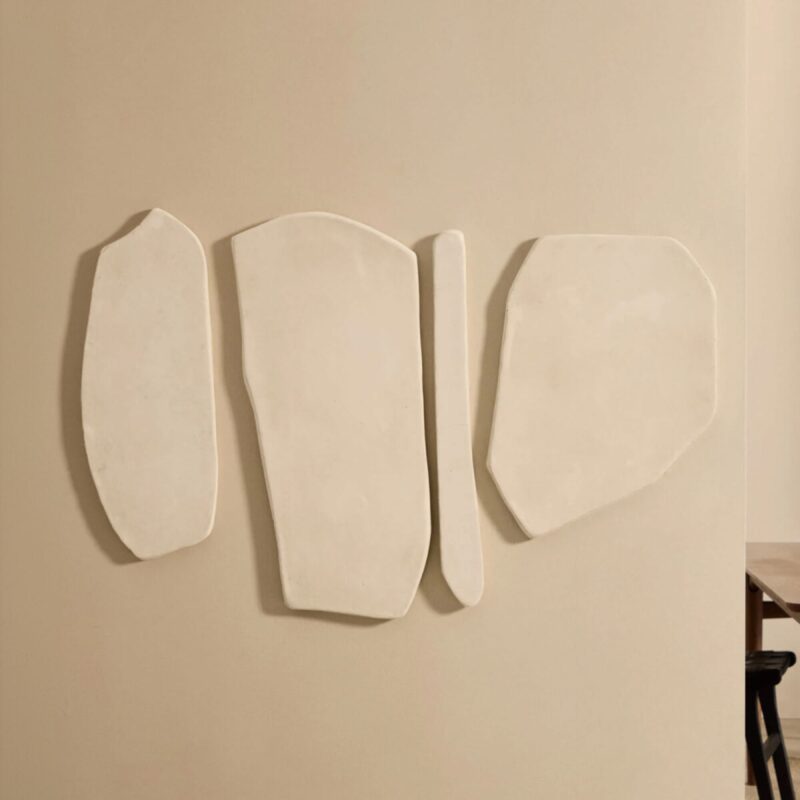 Wandpaneel Siluna Papier-maché, Set van 4 stuks van Sohome