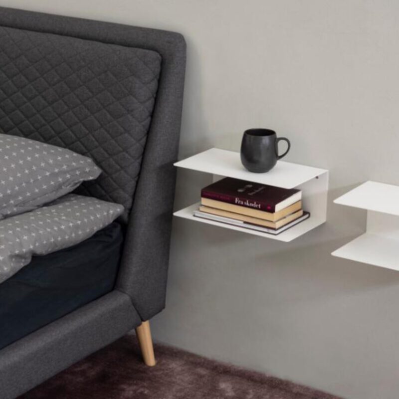 Wandplankje Nonny met dubbele plank, metaal, 35cm, kleur Wit van Sohome