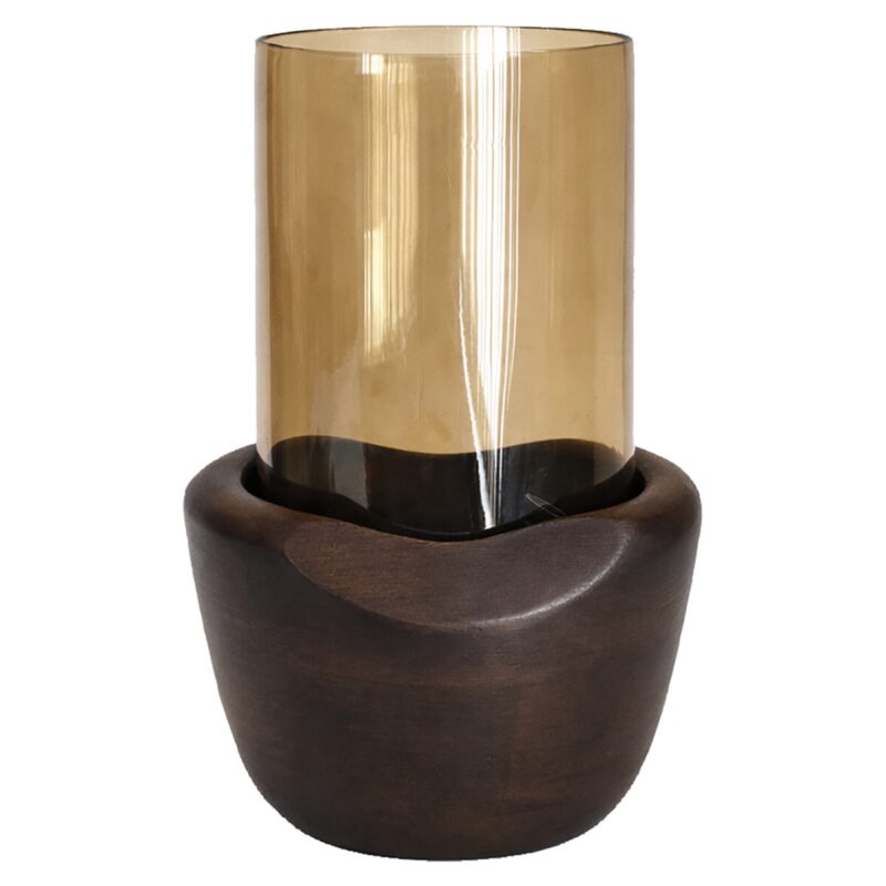 Windlicht Jade 21cm, kleur Walnut van Sohome