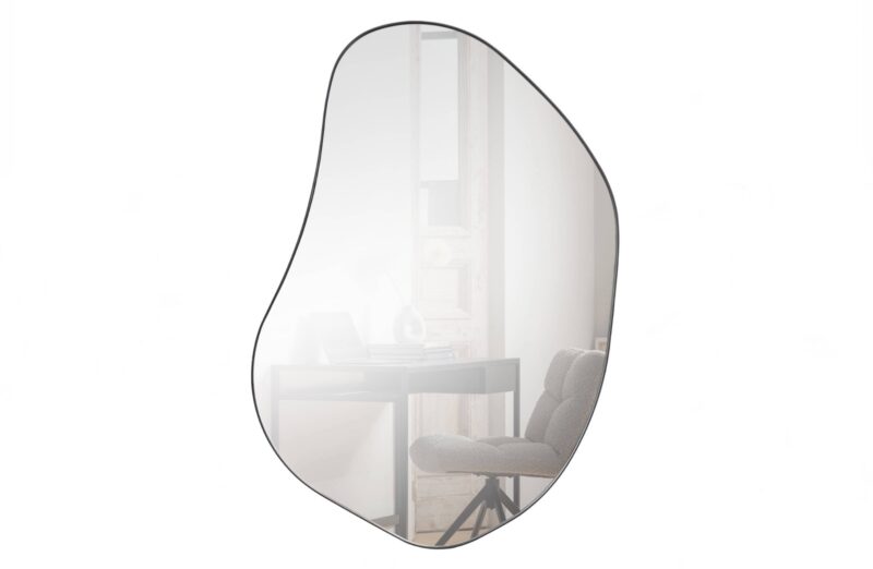 WOOOD Romee Organische Spiegel - Metaal - Zwart - 100x70x4 (100x70x4 cm) van wehkamp